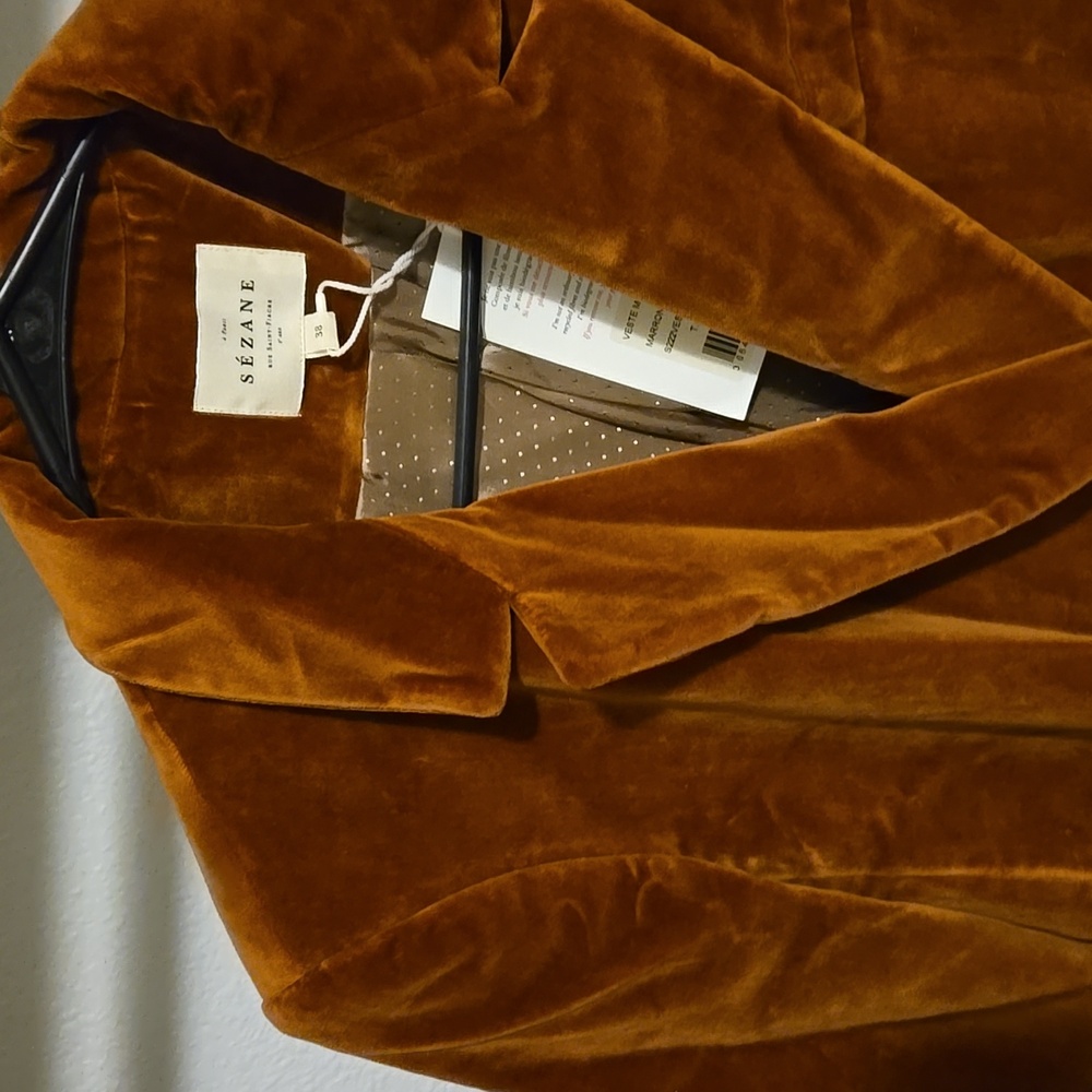 Sezane Michele Brown Velvet Jacket - Picture 9 of 13